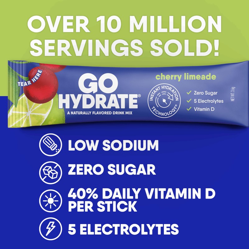 GoHydrate Low Sodium Electrolytes Powder Packets Sugar Free - Instant