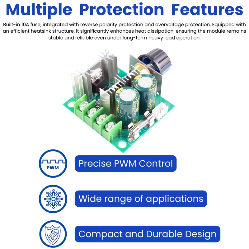 LAOMAO DC Motor Controller, DC 12V - 40V 10A PWM