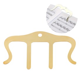 lattre Music Sheet Clip, Book Open, Piano, Metal, Stylish, Large, Music Support, Fixed (Gold)
