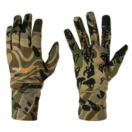 WOLFHUNT Lightweight Camouflage Hunting Gloves, Men/Women Anti-Slip Camo Archery Gloves for Hunting