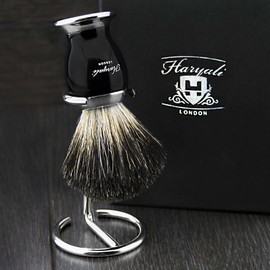 SHAVING BRUSH with BLACK BADGER HAIR for MEN'S & STAND