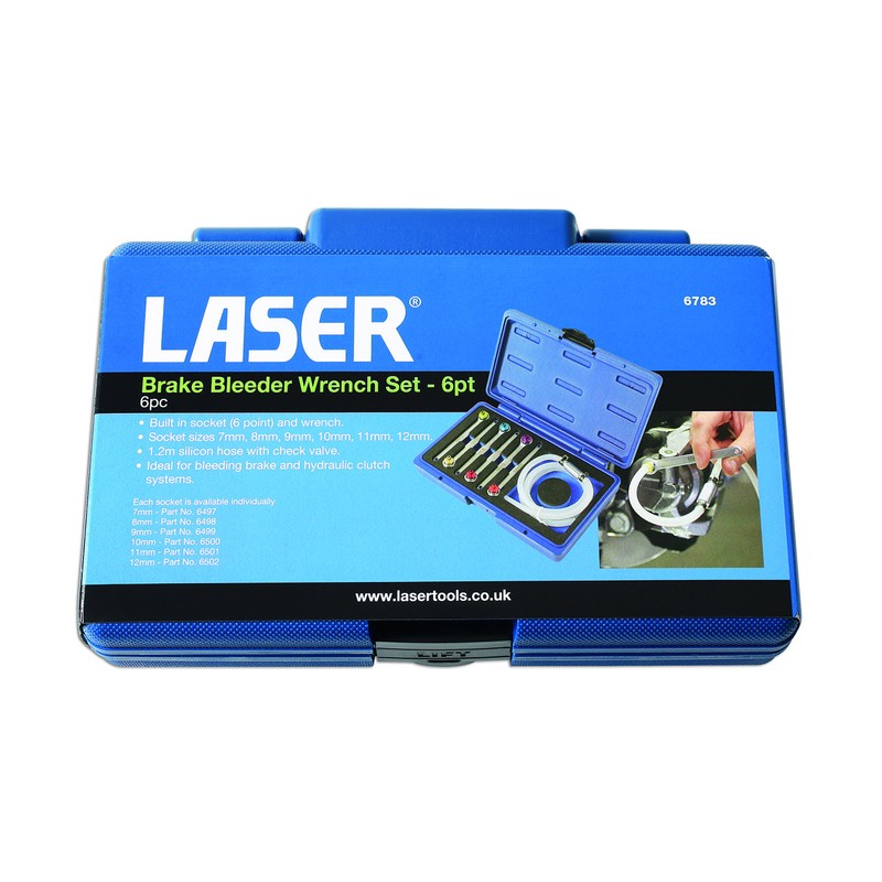 Laser 6783 Brake Bleeder Wrench Set 7pc