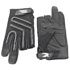 Gatorback Fingerless Work Gloves Mo# 677. Breathable, Knuckle and Palm Protection. Fingerless Thumb, Middle and Pointer (Medium)