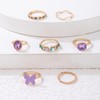 Rrdaily Dainty Stackable Knuckle Crystal Rings Set for Women,Knuckle Purple