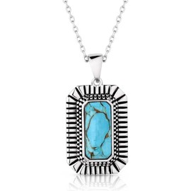 Montana Silversmiths Western Lifestyle Turquoise Pendant Necklace (Turquoise Sky)