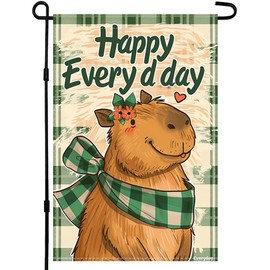 CHAONENG Cute Groundhog Happy Everyd Day Garden Flag Animal Decor Garden Flags Double Sided Outdoor Lawn Decoration for Home Party 12x18 Inch