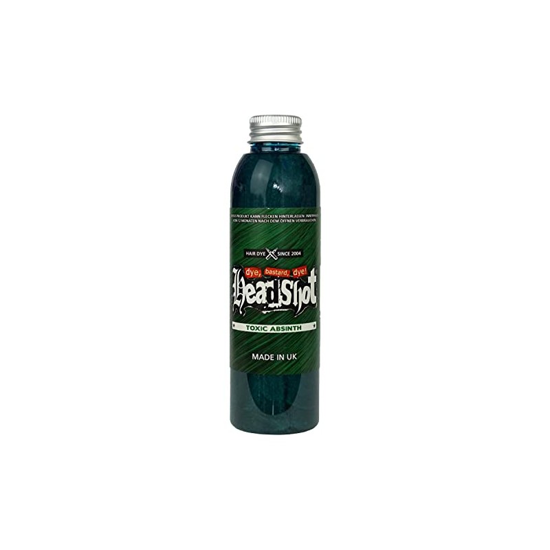 Green Hair Colour Headshot Toxic Absinthe Semi-Permanent Hair Dye 150ml