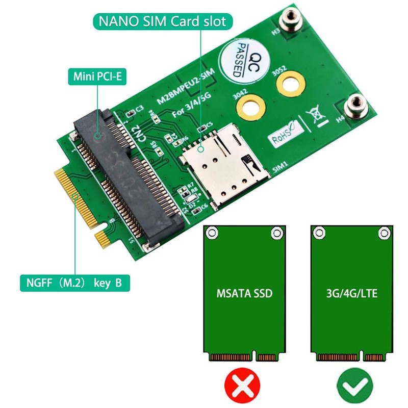 Byttlerom M.2 NGFF to Mini PCI-E Adapter M.2 Key B