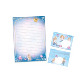 Writing Paper Set Letter Pad with Envelope for Boys Girls Kids Mermaid (A4 Pad with 25 Sheets + 15 Envelopes)