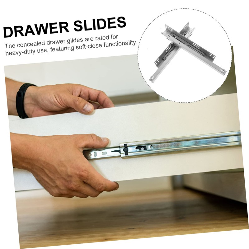 Operitacx 2pcs Heavy Duty Soft Close Drawer Slides Durable Cold