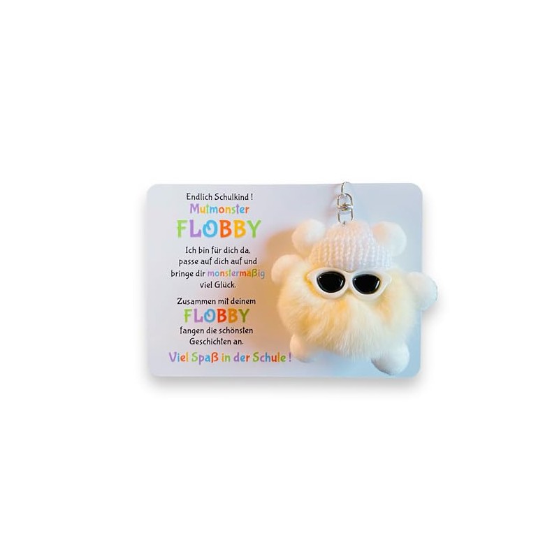 Endlich Schulkind! Mut-Monster FLOBBY, Geschenk Einschulung, Glücksbringer, Mutmacher, Schultüte, Lernhelfer,