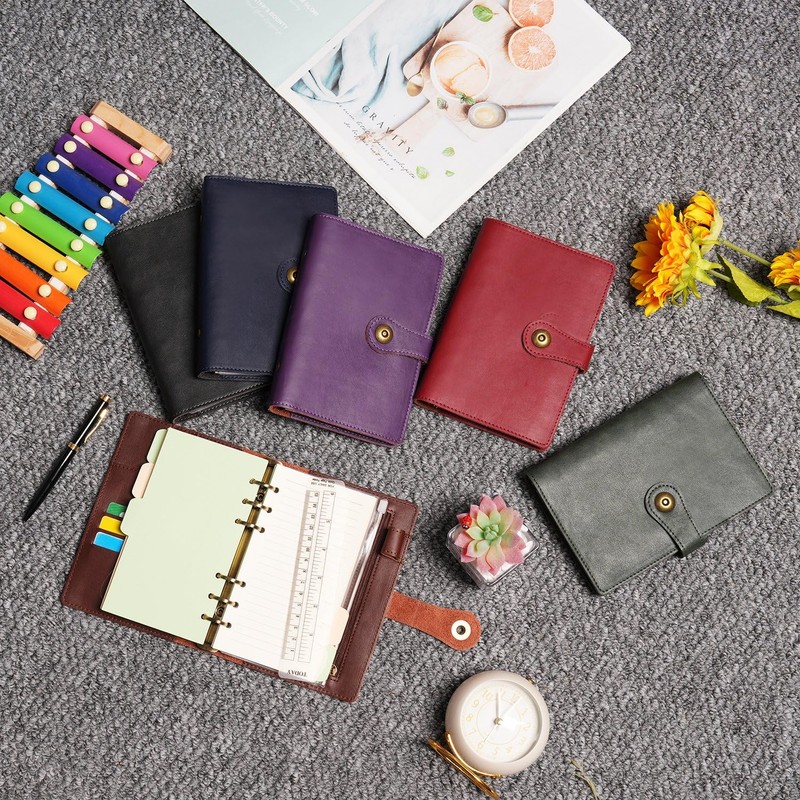 Wonderpool Ring Binder Notebook A6 Refillable Leather Diary Organiser Binder