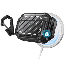 SUPCASE for AirPods Pro 3 Case (2025 Release) with Lock & Carabiner (Unicorn Beetle Pro), [IP68 Waterproof] [Military-Grade Protection] [Supports Wireless Charging] Hard Shell Cover (Black)