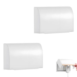 2 Pcs Baby Plug Socket Covers UK, White Double Socket Cover, Plug Protectors Baby UK, Plugs Cover Durable Suitable for Families Schools and Daycare Centers