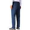 Soojun Mens Elastic Waist Jeans Relaxed Fit with Zipper and