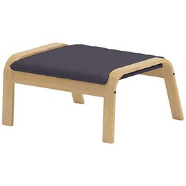 The Dense Cotton Poang Footstool Cover Replacement is Custom Made for IKEA Poang Chairâs Ottoman Slipcover. (Dark Gray Cotton)