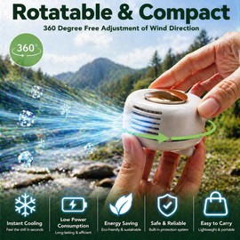 Brabantia Portable Mini Clip On Fan, Clip-On Bladeless Fan For Shirt with 3 Speeds Mini Portable Fan for Waist Clips Suitable for Outdoor, Office, Travel, Sporting (Pink)
