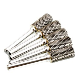 KOTVTM Tungsten Carbide Burr Set SA-5 Double Cut Rotary Burr File(1/2” cutter Dia X 1”Cutter Length) with 1/4'' Shank for Die Grinder Drill Bits (Pack of 5)…