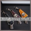 One Limitation AN114 Key Chain, Skull, Keyring, Leather, Charm, Men's,