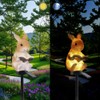 YZYOE Solar Powered Rabbit Reading Lights, Garden Decorative Resin Cute