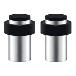 Set of 2 Door Stoppers Floor Stainless Steel Door Stopper Wall Mounted with Rubber Buffer Diameter 32 x 60 mm Door Stopper Door Stopper for Screwing