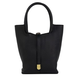 Lady Cici Women's Handbag, Smaller, Shoulder Bag, Crossbody Bag, Genuine Leather, Light Bag, Commuting, Handbag, Shoulder Bag, Cube Bag, 02black