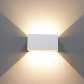 Kawell 24W Modern Wall Light LED Wall Sconce Up Down Adjustable Beam Angle Aluminum Wall Lamp LED Indoor Outdoor Waterproof IP65 for Bedroom Bathroom Corridor Living Room Stairs Hallway, White 3000K