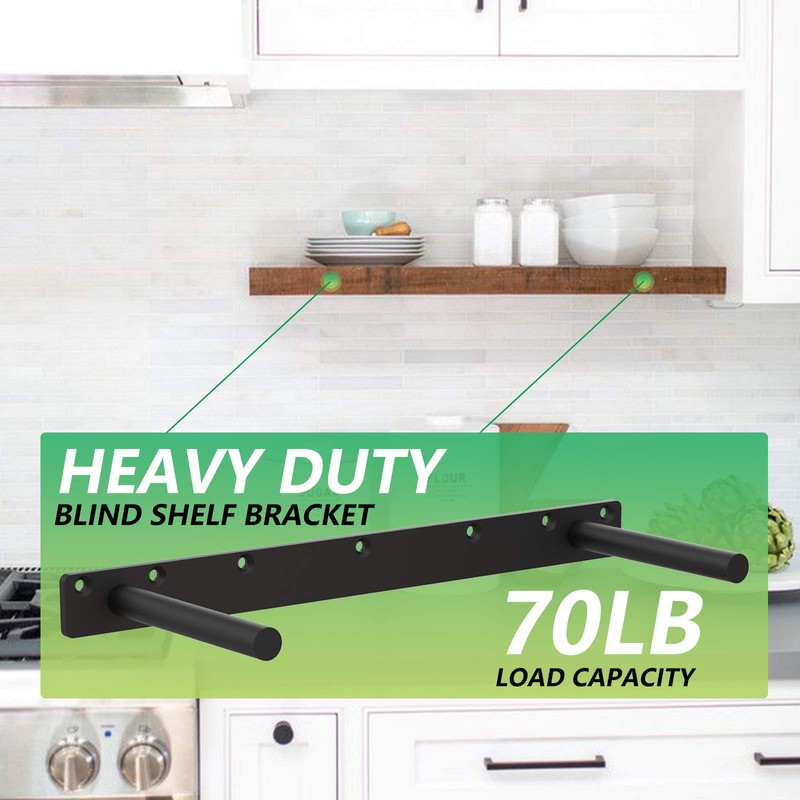 18 Inch Heavy Duty Blind Wall Mount Floating Shelf Bracket