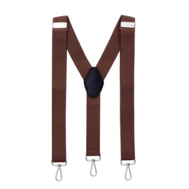 MASADA men's Braces, suspender with strong carabiner closure - smoothly adjustable 3.5 cm wide fits for up to 195 cm body height - Dark blue
