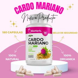 Bioherb Extracto Cardo Mariano 100% Puro 180 Cápsulas Sabor Neutro