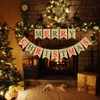 Dusenly Merry Christmas Burlap Banner Fabric Bunting Rustic Snowflakes Hanging