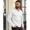 QOSOQ Mens Casual Sweaters Textured Pullover V Neck Sweater Pullover