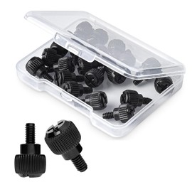 20x Computer Case Thumb Screws,6#-32x6 M3.5 PC Case Screws for Desktop Computer Case Cover Hard Drives Power Supply PCI Slots 6-32 Thread Screws Black