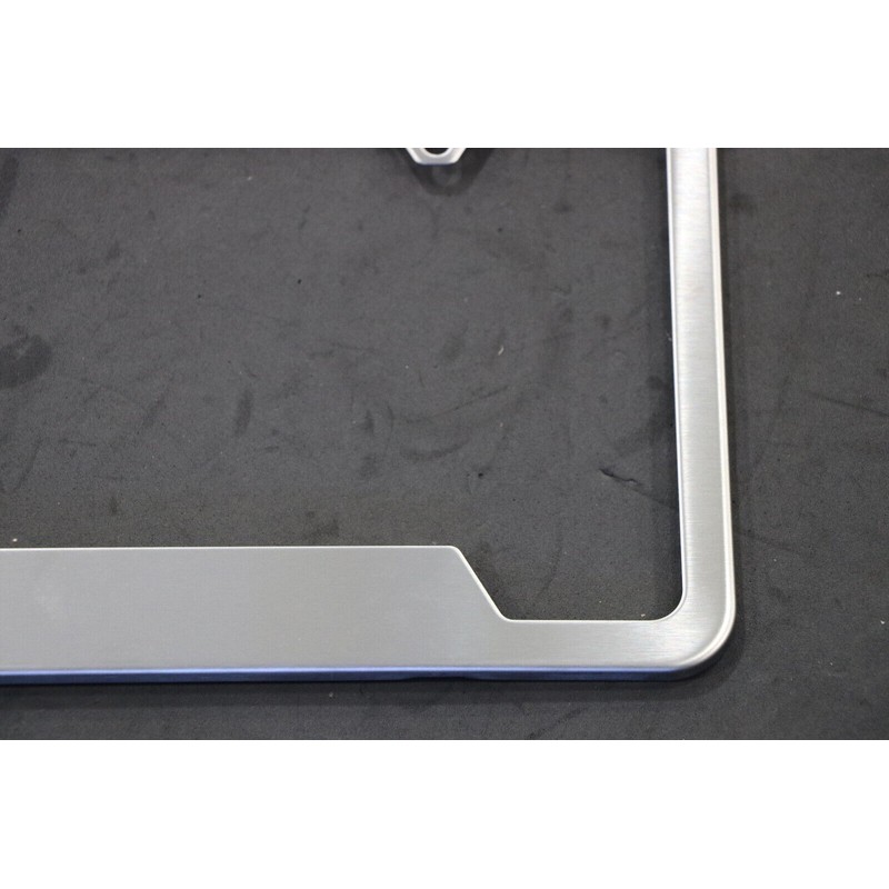 BLVD Brushed Stainless Steel 2-Hole License Plate Thick Frame Including