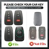 Aoocar 4 Button Genuine Leather Key Fob Cover, for Toyota