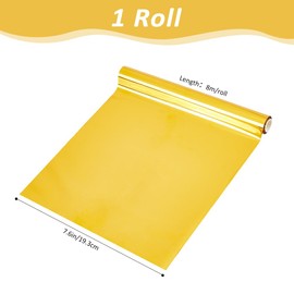 SUPERFINDINGS 8m Hot Foil Roll Heat Transfer Foil Paper 19.3cm Wide Transfer Foil Roll Golden Metallic Hot Foil Stamping Roll for Foil Quill/Heat Foil Pen Scrapbooking Craft Projects