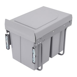 Double Pull-Out Trash Can,4.4Gal x2 Double Under Mount Kitchen Waste Container,Heavy Duty Sliding Kitchen Garbage Laundry Trash Can