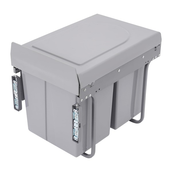 Double Pull-Out Trash Can,4.4Gal x2 Double Under Mount Kitchen Waste