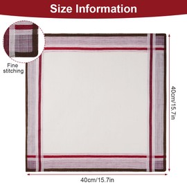 AYBUY Men's Handkerchiefs, Pack of 12 Fabric Handkerchiefs, Cotton Men's Handkerchiefs, Reusable Men's Handkerchiefs, 40 cm x 40 cm (A)