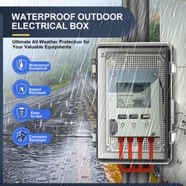 Waterproof and Dustproof Transparent Electrical Box, ABS Plastic Electrical Enclosure with Aluminum DIN Rail, Hinged Lid, Wall Mount Bracket for Electronic Equipment Outdoor 11.4x7.5x5.5