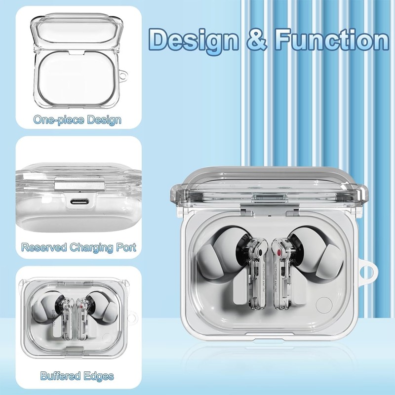 Secure Lock Clear Case Compatible with Nothing Ear (a) Earbuds