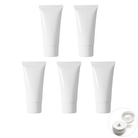 MORICOH Pack of 5 White Refillable Empty Tubes, Sample Containers, Empty Liquid Foundation Tubes for Travel and DIY Projects, DIY Lip Gloss, Balm, Cosmetics (50 ml)