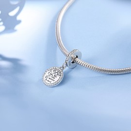 MUERDOU 925 Sterling Silver Dangle Charm fit Charms Bracelet Necklace I Love You to the Moon and Back Charm Gifts for Her