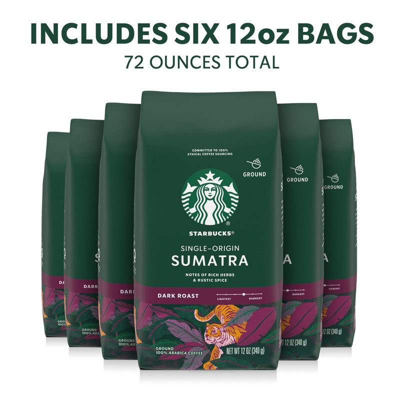 Starbucks Ground Coffee, Dark Roast Hot or Iced Coffee, Single-Origin
