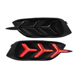 Dreamseek LED Trunk Bumper Light for Honda Civic Sedan (10th Gen) 2016-2022 Rear Driving Brake Turning Lamp with Dynamic Sequential Function Fish Bone Style (Smoke Lens)