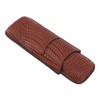 Cigar Case Holder Elegant Vintage Style Woven Pattern Leather Portable