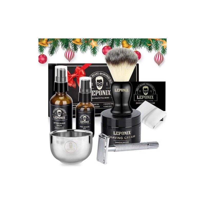 Kit de afeitado para hombres, incluye maquinilla de afeitar de
