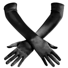NONSOMPLE Long Opera Gloves Satin Elbow Glove for Women Costume Evening Party