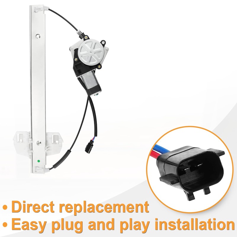 Front Driver Side Power Window Regulator with 2-Pin Motor Replacement