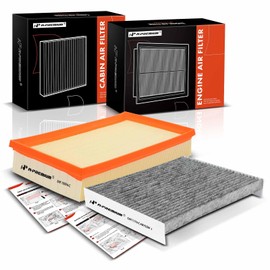 A-Premium 2-PC Engine & Cabin Air Filter with Activated Carbon Compatible with Ford Fusion 2010-2012 & Mercury Milan 2010-2011, 2.5L, Replace# C36099, 6E5Z9601EA